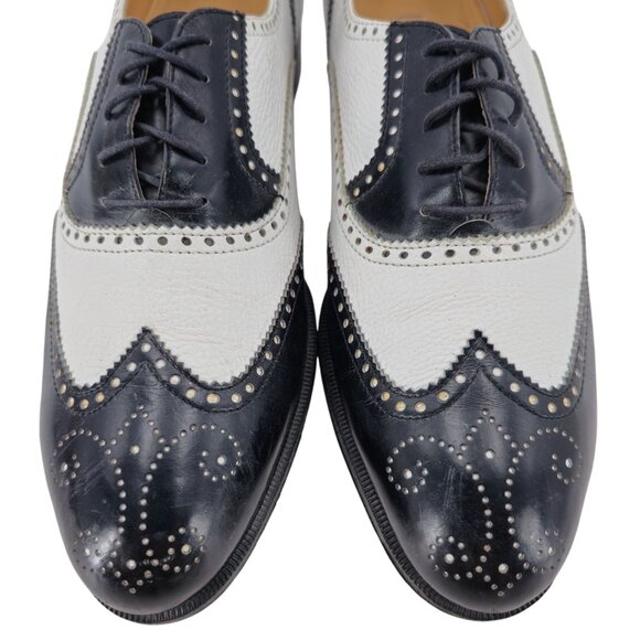 Cole Haan Other - Vintage Bespoke Cole Haan Black White Leather Spectators 9.5 Italian Dress Shoes